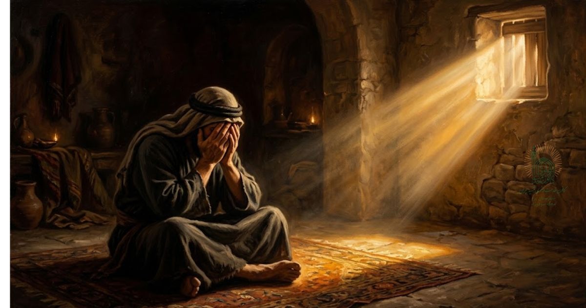 تصویر مفهومی رحمت الهی در برابر گناه ناامیدی و یأس