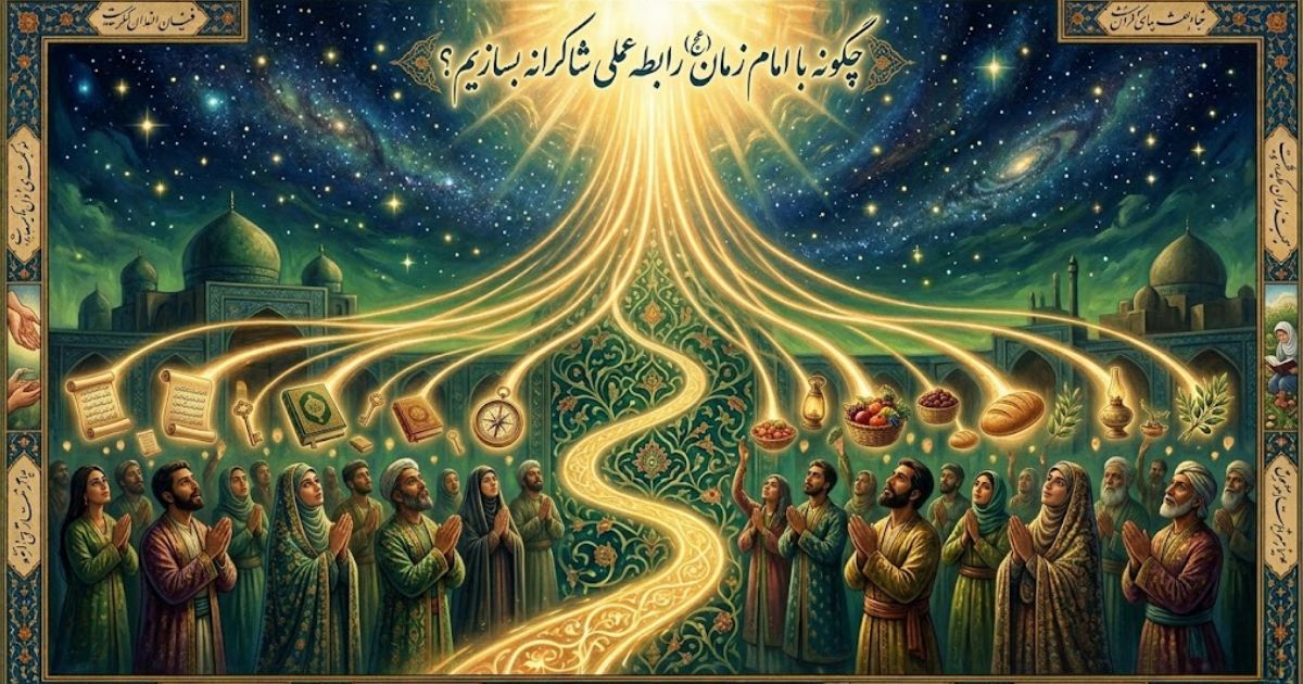 تصویر مراتب شکر قلبی در رابطه‌ی شاکرانه با امام زمان